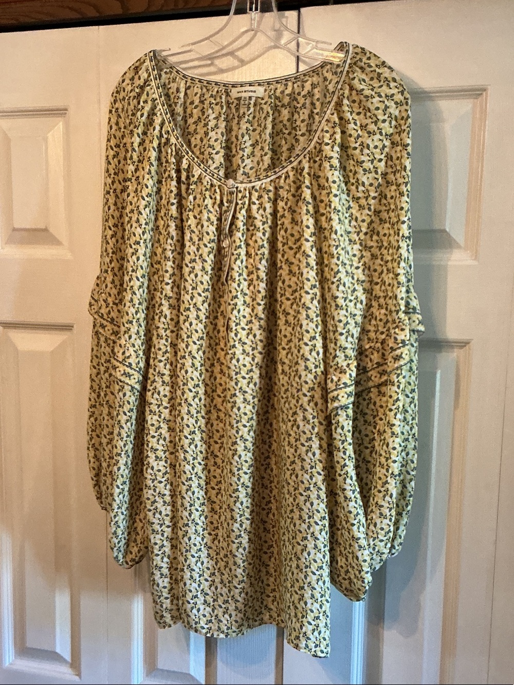 Max Studio Yellow Floral Peasant Tunic